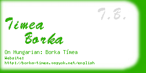 timea borka business card